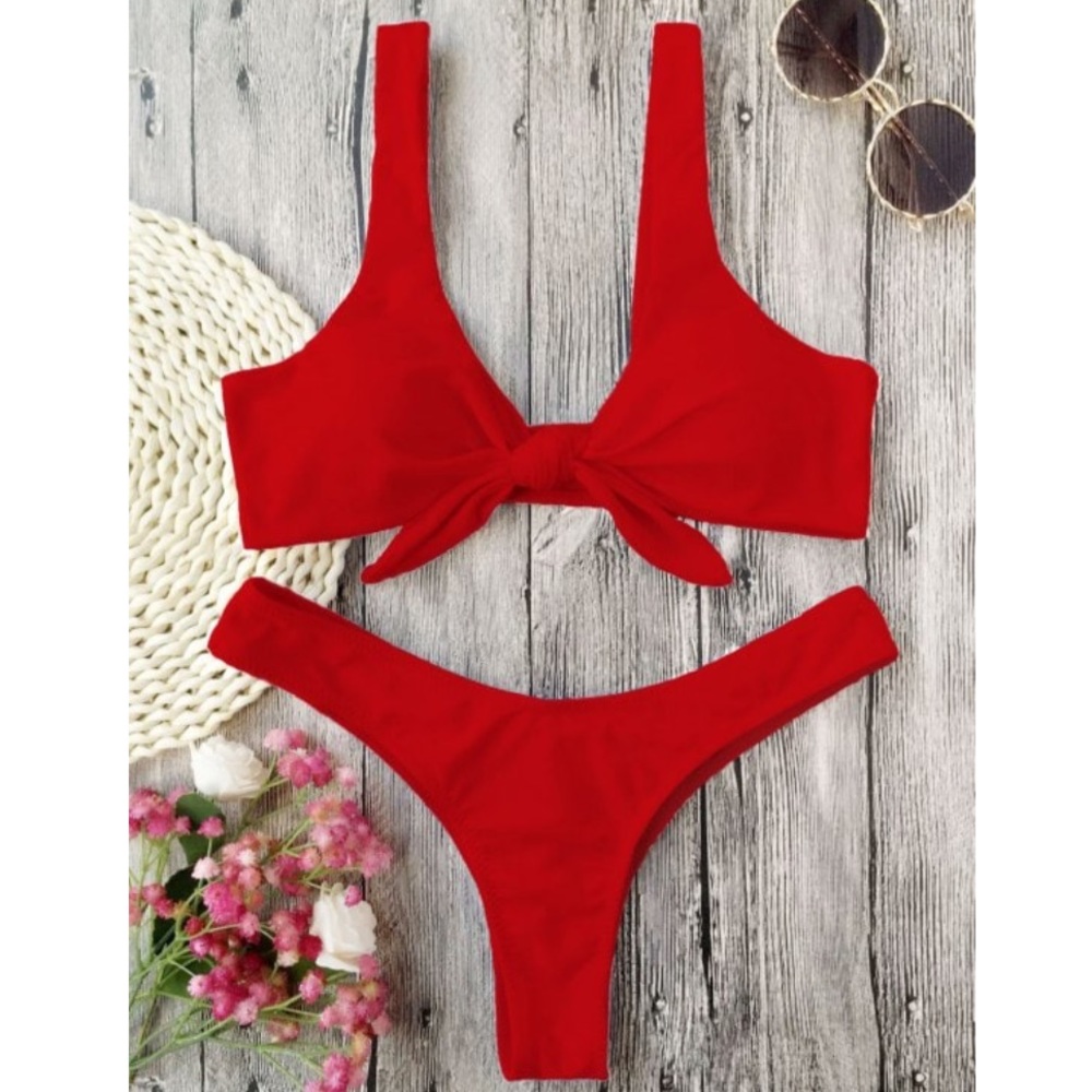 Scrunch Butt Knotted Thong Bikini